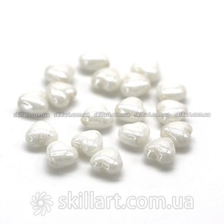 Бусины HEARTS жемчужный белый 6/6 мм (шт)